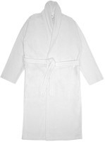 Халат махровый из чесаного хлопка белого цвета из коллекции essential, размер l (75417)