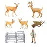 Игрушки фигурки в наборе серии "На ферме", 7 предметов (зоолог, тележка, семья оленей ограждение-загон) (MM215-251)