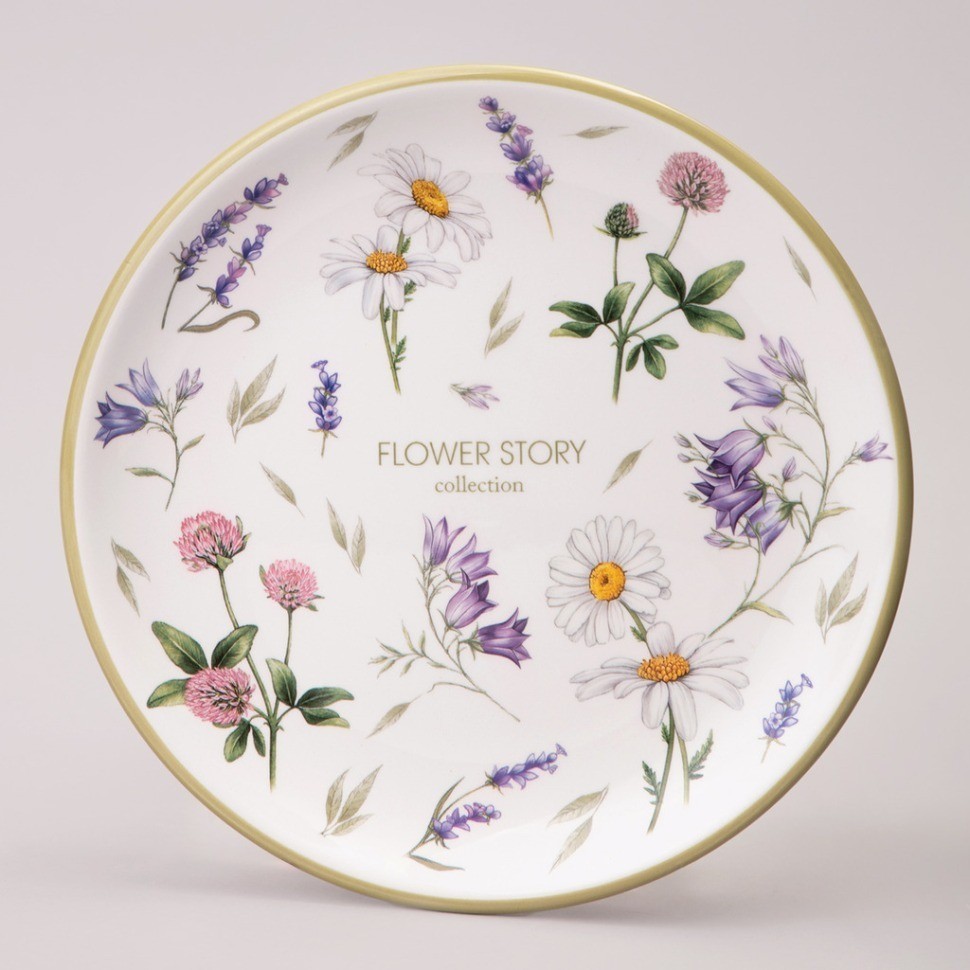 Тарелка закусочная agness "flower story" 21*2,5 см (358-2172)