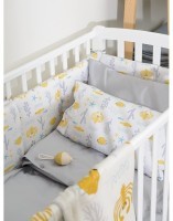 Бортик в кроватку из сатина с принтом oceania world из коллекции tiny world, 360х35х5 см (71535)