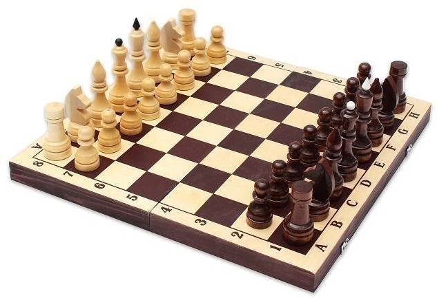 Шахматы обиходные парафинированные с темной доской (33845)