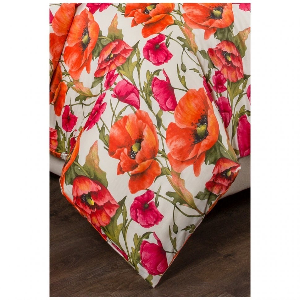 Кпб семейный "маки" под 150*215 -2шт., пр (цвет св.зеленый) 220*250  -1шт., нав 70*70-2шт SANTALINO (984-727)