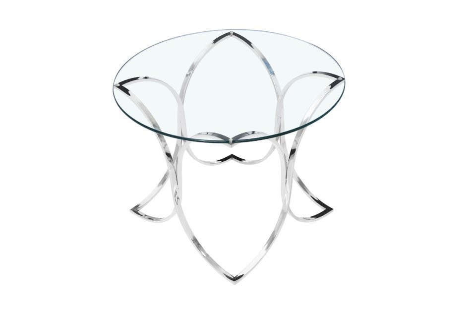 Стол журнальный прозрачное стекло/хром d60*55см (00003052)