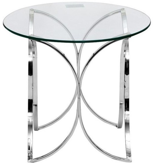 Стол журнальный прозрачное стекло/хром d60*55см (00003052)