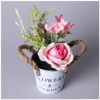 Цветочная композиция в ведерке 25см мал.уп.=36шт Lefard (535-359)