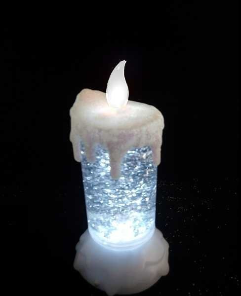 Декор свеча б/о теплый свет 19*10 см