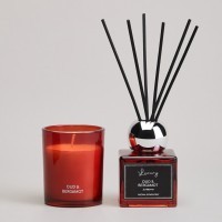 Набор ароматический &quot;luxury&quot; свеча в стакане 6*7,5 см и диффузор 70 мл oud&amp;bergamot Lefard (605-120)