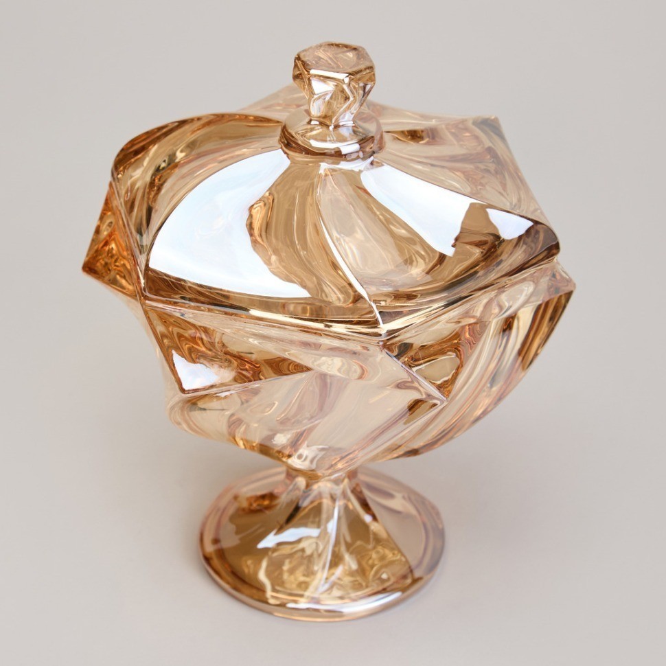 Блюдо с крышкой на ножке "bohema" amber диаметр=17 см высота=15,5 см Lefard (195-227)