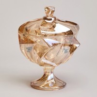 Блюдо с крышкой на ножке &quot;bohema&quot; amber диаметр=17 см высота=15,5 см Lefard (195-227)