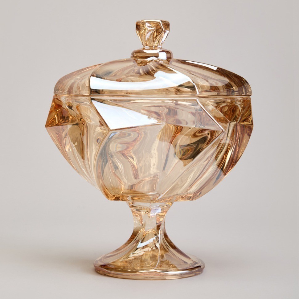 Блюдо с крышкой на ножке "bohema" amber диаметр=17 см высота=15,5 см Lefard (195-227)