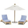Набор мебели для домика шезлонги с зонтиком (LB_60904800)