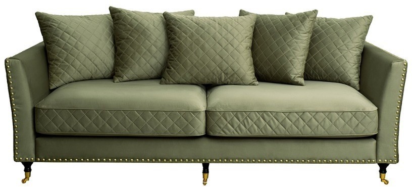 Диван Sorrento 220 трехмест., велюр оливковый Colt1002-OLIV 220*101*88см (TT-00014974)