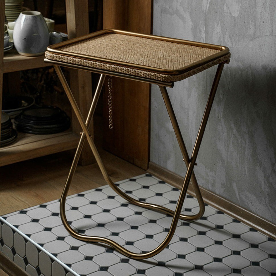 Стол приставной F107, сталь, brass, ROOMERS FURNITURE