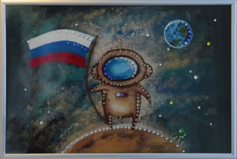 Картина Космонавт с кристаллами Swarovski (1843)