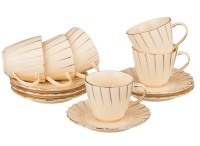 Кофейный набор &quot;плиссе&quot; на 6 персон 12 пр.120 мл. Lefard (84-948)