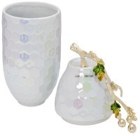 Ваза керамич. с крышкой перламутровая 16*12*30см (TT-00012016)