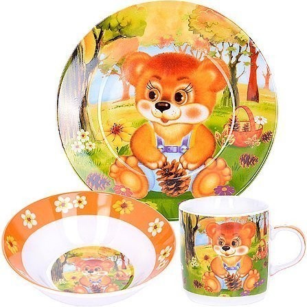 Детский набор посуды Мишка LORAINE (29937)