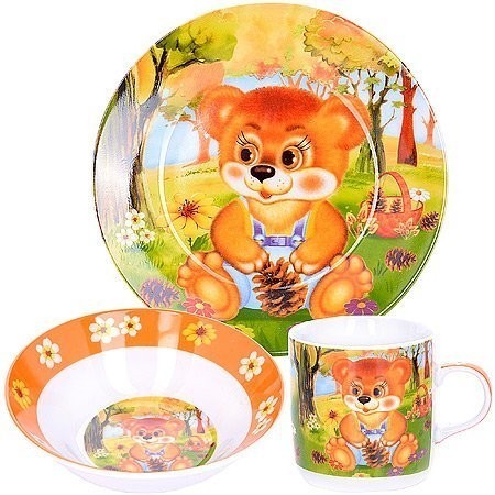 Детский набор посуды Мишка LORAINE (29937)