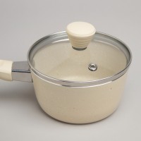 Ковшик agness антип. покр. ручка soft touch  и стекл. крышкой 600 мл 12*6 см (906-258)