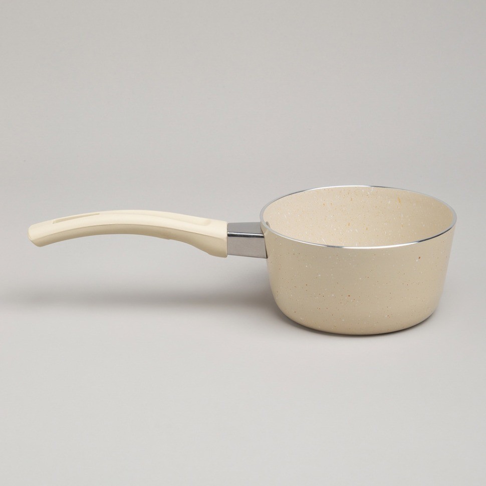 Ковшик agness антип. покр. ручка soft touch  и стекл. крышкой 600 мл 12*6 см (906-258)