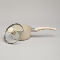 Ковшик agness антип. покр. ручка soft touch  и стекл. крышкой 600 мл 12*6 см (906-258)