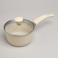 Ковшик agness антип. покр. ручка soft touch  и стекл. крышкой 600 мл 12*6 см (906-258)