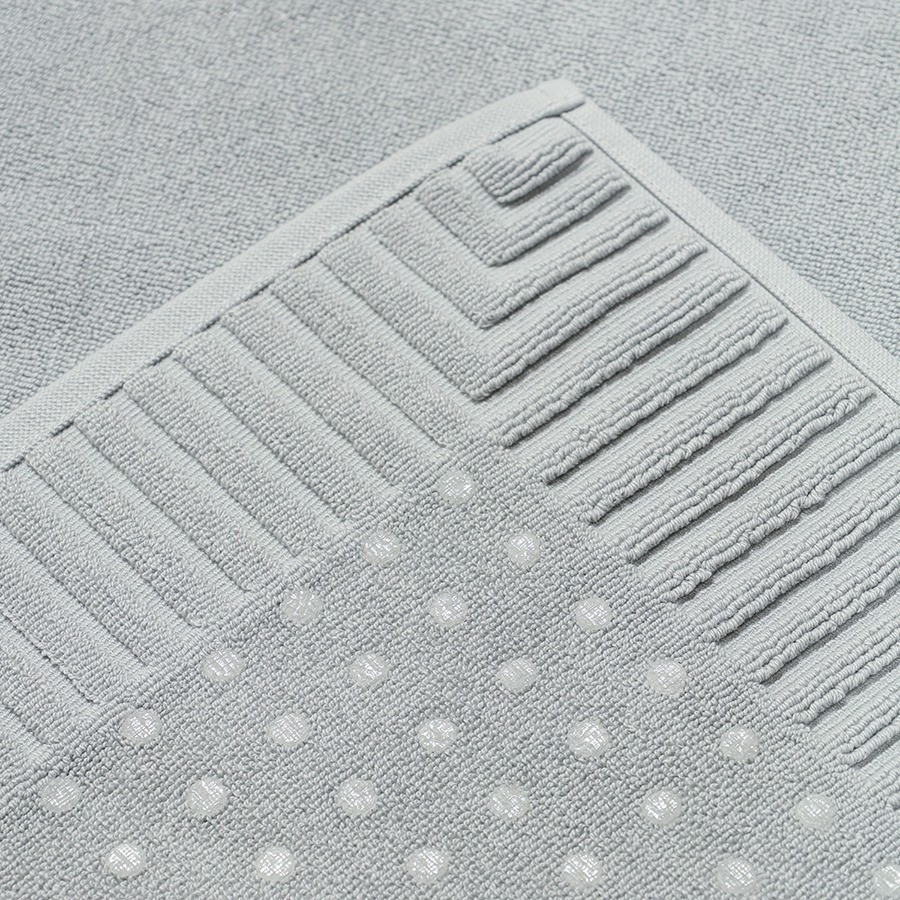 Коврик для ванной с фактурным бортиком светло-серого цвета из коллекции essential, 50x80 см (79172)