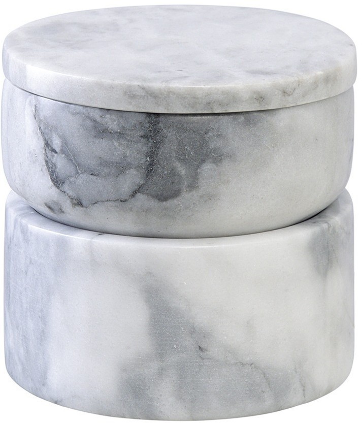 Шкатулка для украшений marm, D10,5 см, белый мрамор (75930)