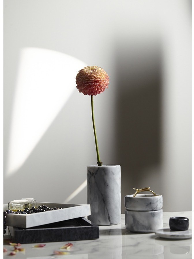 Шкатулка для украшений marm, D10,5 см, белый мрамор (75930)