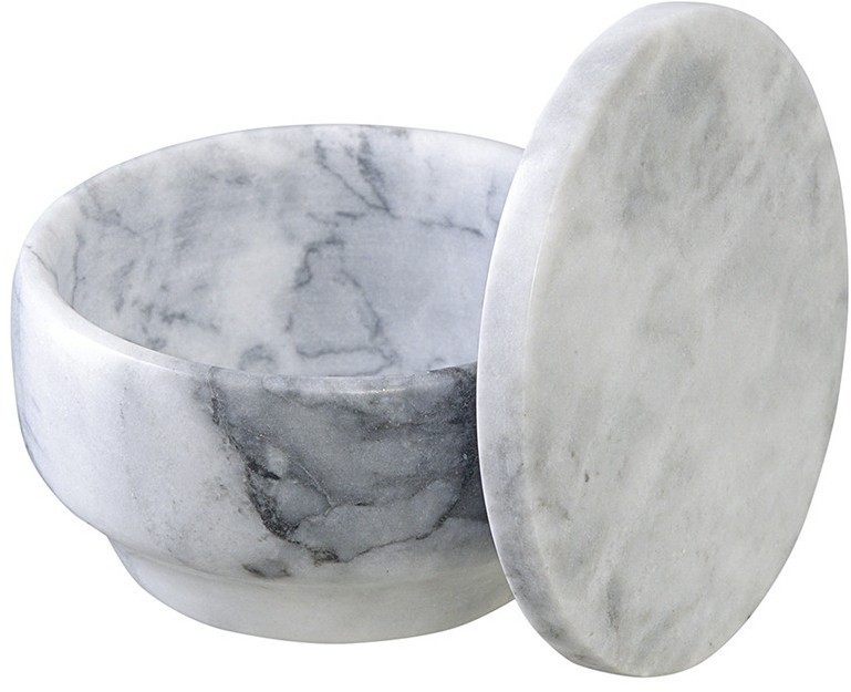 Шкатулка для украшений marm, D10,5 см, белый мрамор (75930)