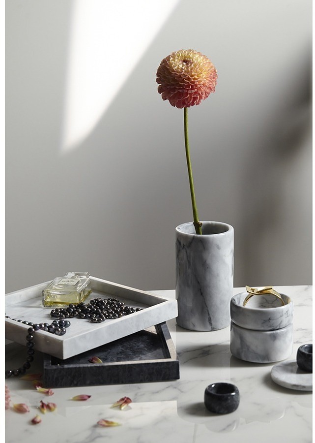 Шкатулка для украшений marm, D10,5 см, белый мрамор (75930)