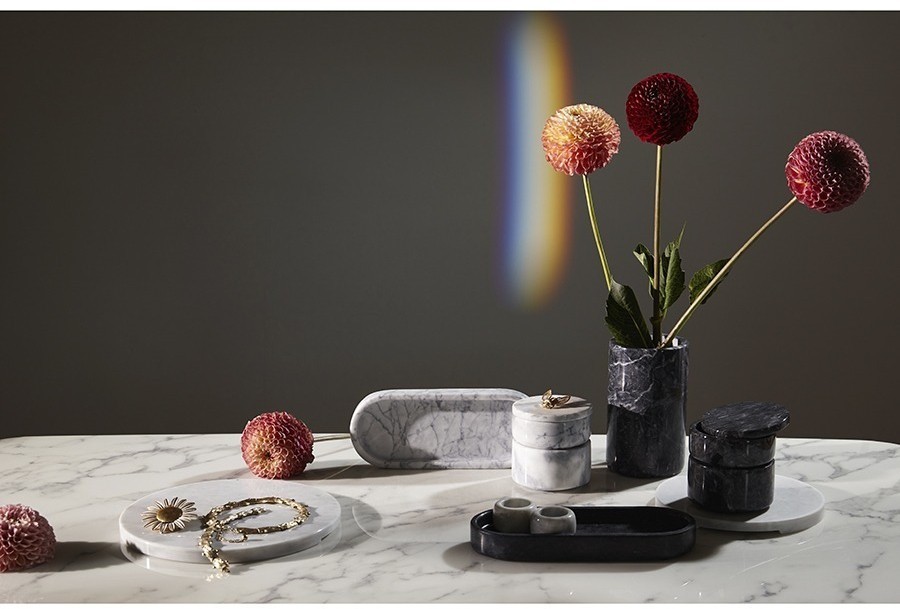 Шкатулка для украшений marm, D10,5 см, белый мрамор (75930)