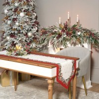 Дорожка &quot;морозко.снегири &quot;45х300см ,красный, 100% хлопок,твил пропитка Lefard (850-745-32)