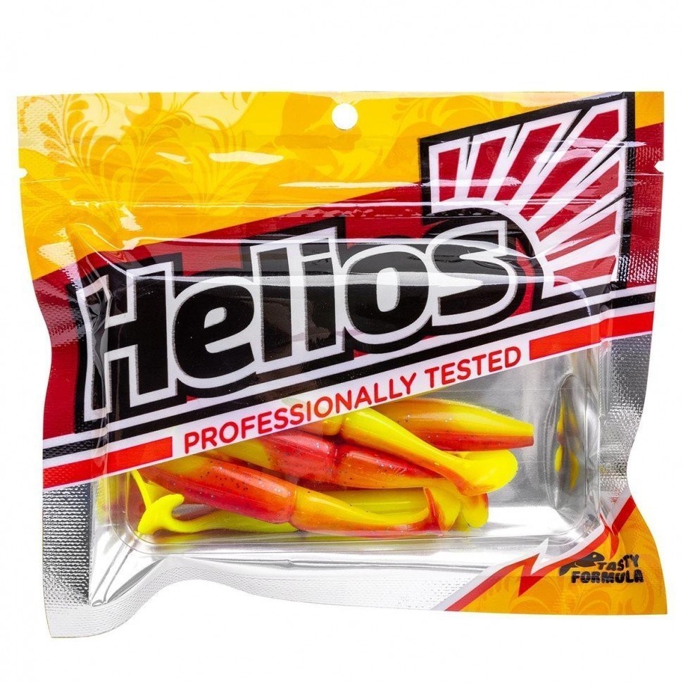 Виброхвост Helios Guru 5,0"/12,7 см, цвет Red Lemon 5 шт HS-31-050 (77656)