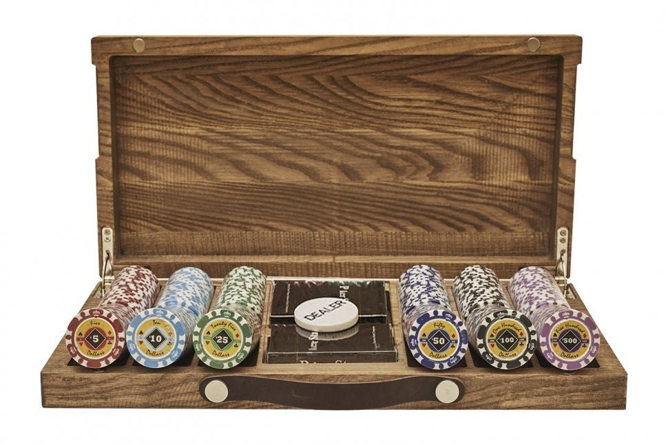 Набор для покера Crown на 300 фишек в кейсе из ясеня, Partida (46401)