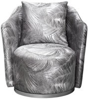 Кресло Verona вращающееся,вельвет принт листья Valdes110-SER/хром 70*77*80см (TT-00011017)