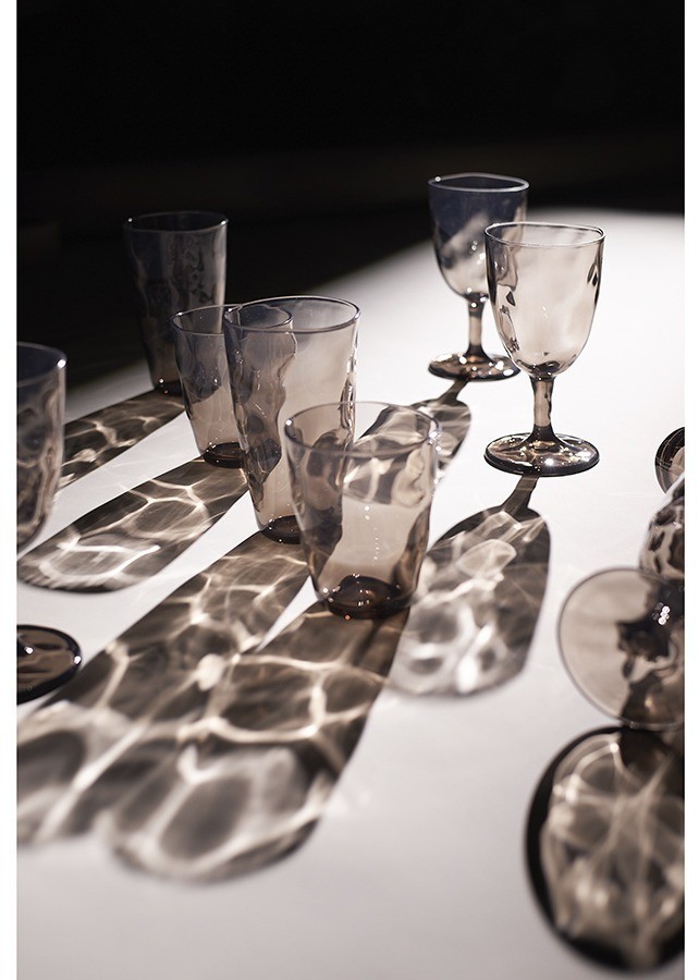 Набор стаканов из акрила hollow, 550 мл, серо-коричневый, 4 шт. (77578)