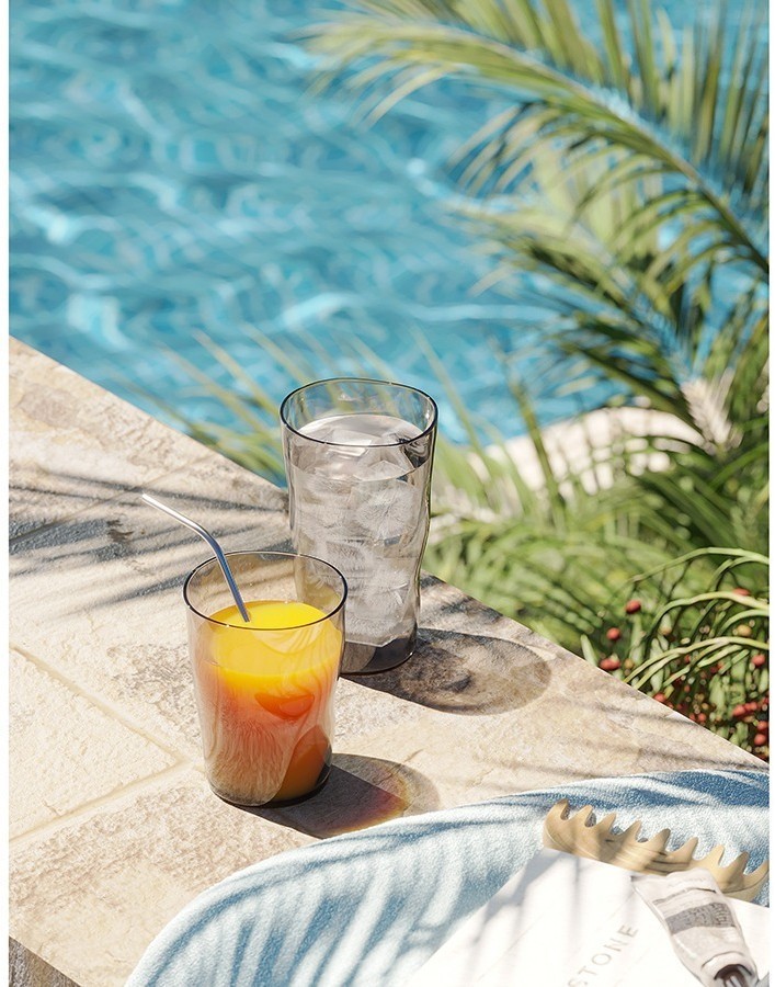 Набор стаканов из акрила hollow, 550 мл, серо-коричневый, 4 шт. (77578)