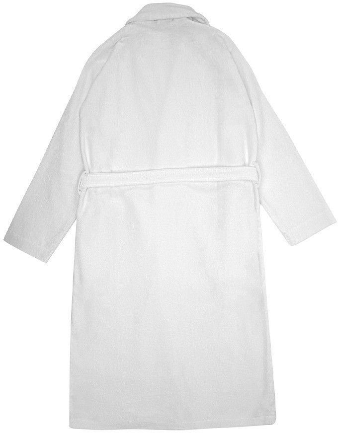 Халат махровый из чесаного хлопка белого цвета из коллекции essential, размер m (75416)