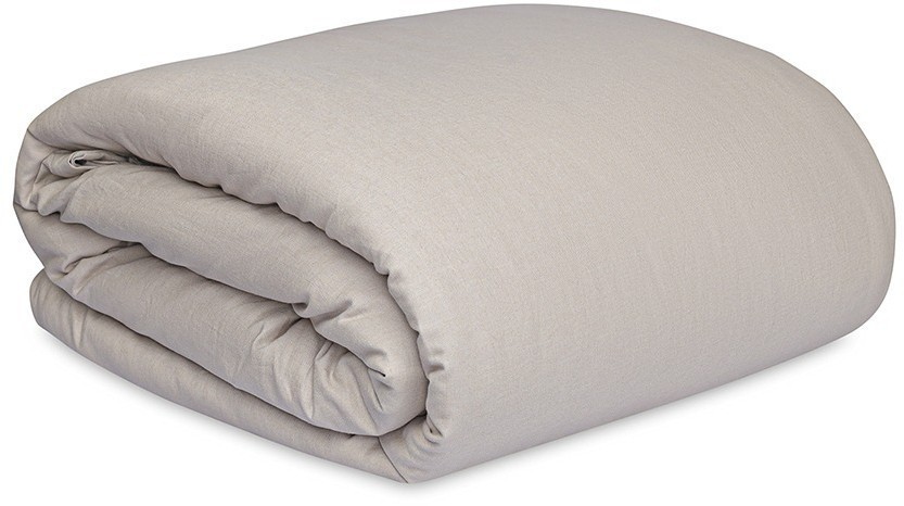 Комплект постельного белья изо льна и хлопка серо-бежевого цвета из коллекции essential, 200х220 см (77128)