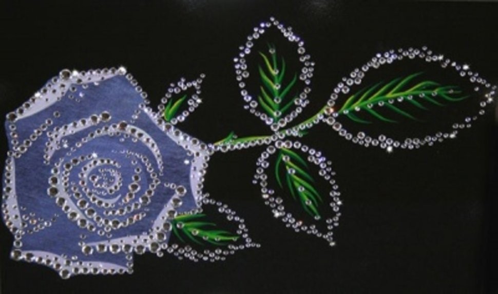 Картина Цветок розы с кристаллами Swarovski (1309)
