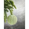 Набор стеклянных шаров  ø 8 см 6 шт. зеленый в инее с листьями в дисплее (87219)