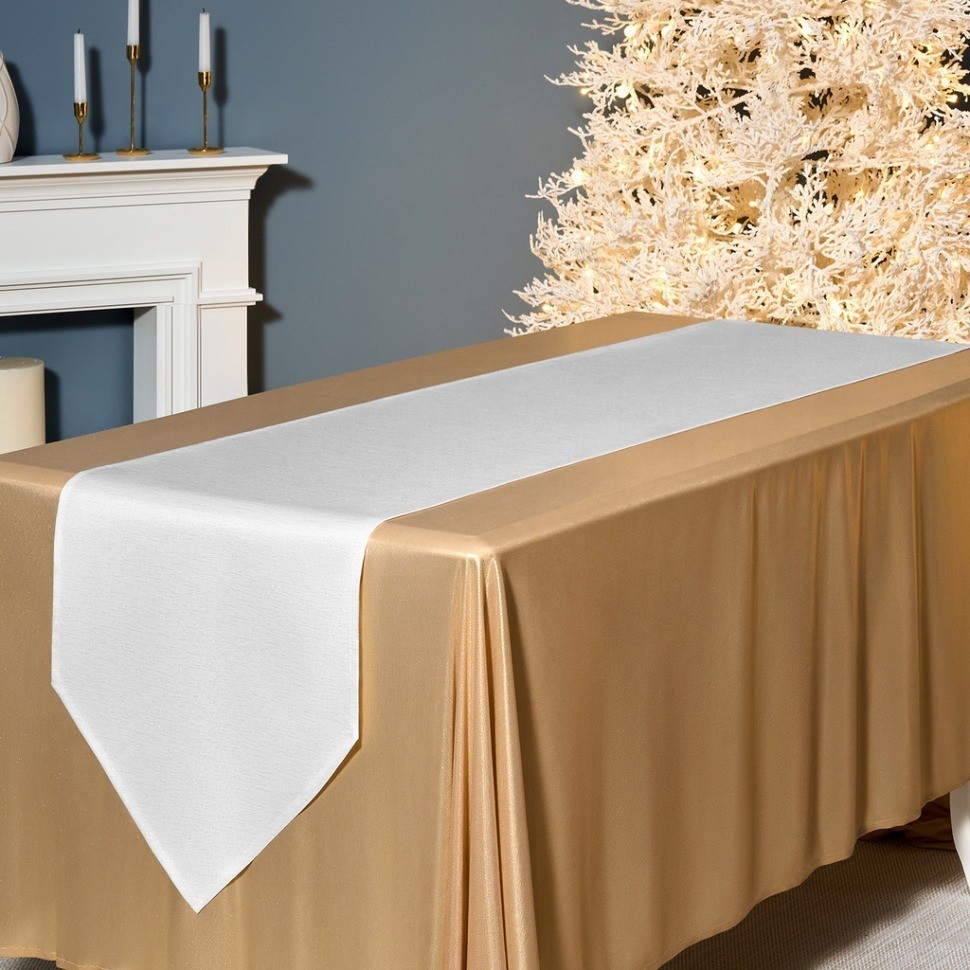 Дорожка на стол 45х220 cm  "феерия. серебро", цвет: белый, tm lefard, полиэстер 100% (986-004-31)