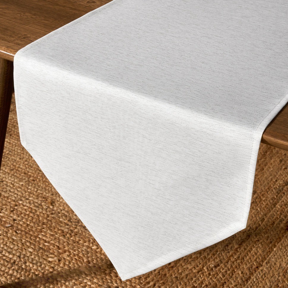 Дорожка на стол 45х220 cm  "феерия. серебро", цвет: белый, tm lefard, полиэстер 100% (986-004-31)