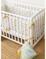 Бортик в кроватку из сатина с принтом dinosauria world из коллекции tiny world, 360х35х5 см (71534)