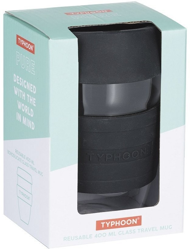 Кружка для кофе 400 мл typhoon стекло черная (71179)
