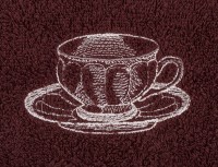 Комплект полотенец из 2-х шт 50х30 в корзине &quot;беседа&quot;,х/б 100%,вышивка/махра, коричневый, SANTALINO (850-840-51)