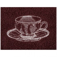 Комплект полотенец из 2-х шт 50х30 в корзине &quot;беседа&quot;,х/б 100%,вышивка/махра, коричневый, SANTALINO (850-840-51)