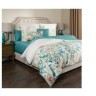 Кпб 2-х спальный "эдем",хлопок 100%,цветы+бирюза,под175х215 -1шт., пр 240х240 -1шт., нав 70х70х5-2шт SANTALINO (985-253)