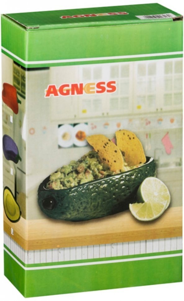 Блюдо для запекания "авокадо" 500 мл. 20,5*11,5 см. высота=6 см. коллекция "il raccolto" Agness (490-317)